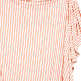 Lou Lou and Company Swaddle Blanket - Brynn
Close-up of a pink and white striped fabric with ruffled edges.