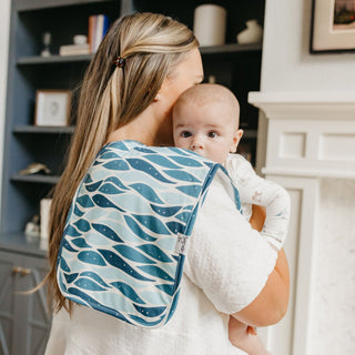 Copper Pearl Arctic Wonder burp cloth set featuring soft, absorbent cloths with a stylish Arctic-inspired pattern for baby care.