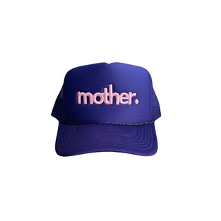 "Mother." Embroidered Trucker Hat - Purple