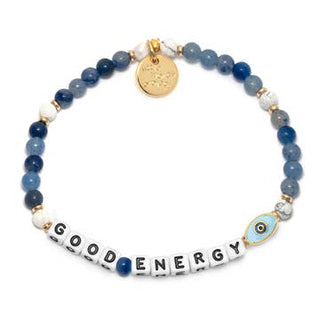 Little Words Project Bracelet - Good Energy: Bluestone
Beaded bracelet with 'Good Energy' charm on a white background
