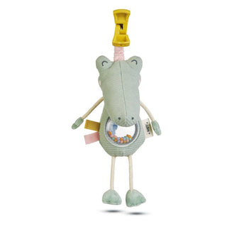 Kalencom Jungle Party Mirror Rattle - Crocodile
Green hippo-shaped toy with a rattle on a white background