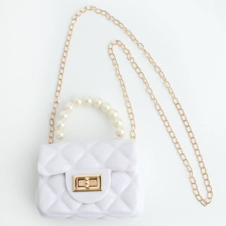 Sparkle Sisters Jelly Bag w/Pearl Handle - White, Sparkle Sisters, Handbag, Jelly Bag, Jelly Bag w/Pearl Handle, Purse, Sparkle Sisters by Couture Clips, Sparkle Sisters Handbag, Sparkle Sist