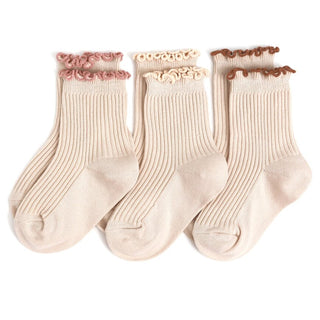 Little Stocking Co Vanilla Lettuce Trim Midi Sock (3-Pack), Little Stocking Co, cf-size-0-6-months, cf-size-1-5-3y, cf-size-4-6y, cf-size-6-18-months, cf-type-baby-&-toddler-socks-&-tights, c