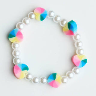 Sparkle Sisters Tiny Heart Pearl Bracelet, Sparkle Sisters, Bracelet, Bracelets, cf-type-bracelet, cf-vendor-sparkle-sisters, Heart, Jewelry, Little Girls Jewelry, Pearl, Sparkle Sisters, Spa