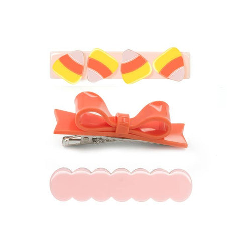 Lilies & Roses Candy Corn & Bowtie Alligator Clip Set, Lilies & Roses, 3 piece Clip Set, Boo Basket, Candy Corn, cf-type-hair-claws-&-clips, cf-vendor-lilies-&-roses, Clip Set, Clippie, Clipp