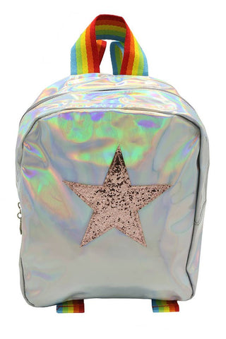 Sparkle Sisters Star Mini Backpack - Silver, Sparkle Sisters, cf-type-handbags, cf-vendor-sparkle-sisters, Mini Backpack, Silver, Sparkle Sisters by Couture Clips, Sparkle Sisters Mini Backpa