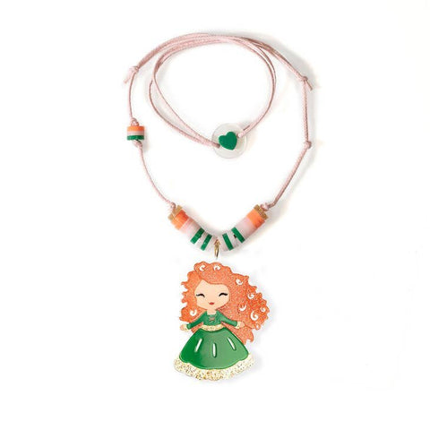 Lilies & Roses Cute Doll Necklace - Princess with Bow & Arrow, Lilies & Roses, cf-type-necklaces, cf-vendor-lilies-&-roses, Cute Doll Necklace, Easter Basket Ideas, EB Girls, Lilies & Roses, 