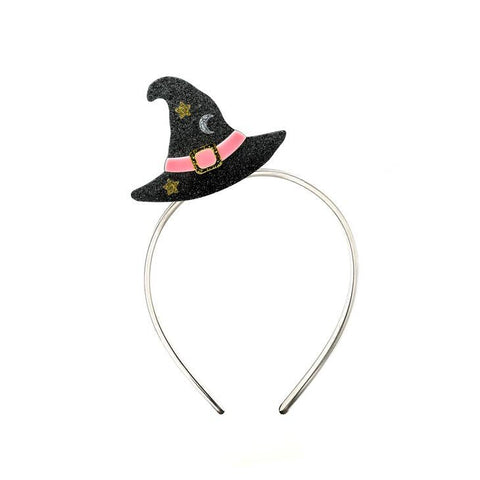 Lilies & Roses Witch Hat Black Glitter Headband