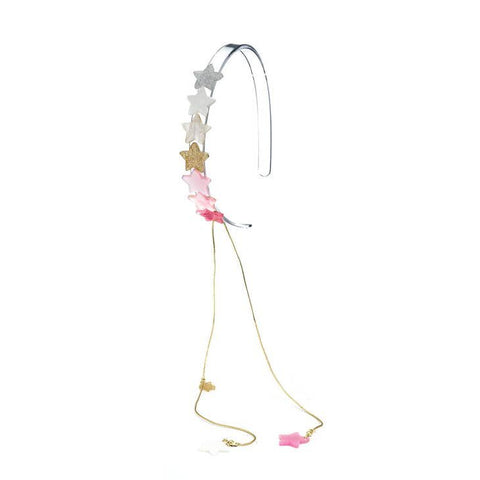 Lilies & Roses Charm Headband - Pearlized Pink Stars, Lilies & Roses, Acrylic Headband, Acryliic, cf-type-headband, cf-vendor-lilies-&-roses, Lilie & Roses, Lilies and Roses, Lillie & Roses, 