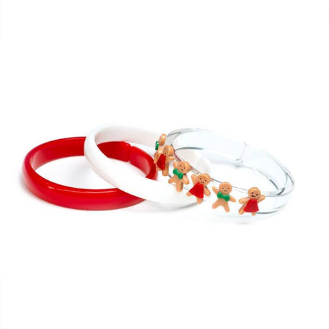 Lilies & Roses 3pc Bangle Set - Gingerbread Mini Cookies, Lilies & Roses, All Things Holiday, Bracelet, Bracelet Set, Bracelets, cf-type-bracelets, cf-vendor-lilies-&-roses, Christmas, Christ