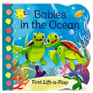 Babies in the Ocean Lift A Flap Board Book, Cottage Door Press, Babies in the Ocean, Board Book, Book, Books, Books for Children, cf-type-print-books, cf-vendor-cottage-door-press, Children's