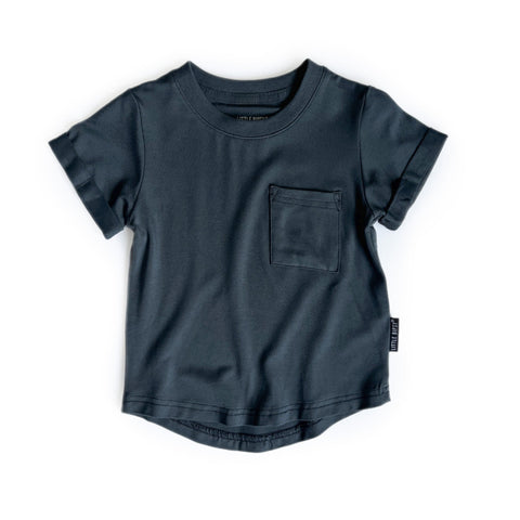 Little Bipsy Pocket Tee - Pewter, Little Bipsy Collection, cf-size-18-24-months, cf-size-4-5, cf-type-tee, cf-vendor-little-bipsy-collection, Jaxton Collection, LBSS23, Little Bipsy, Little B