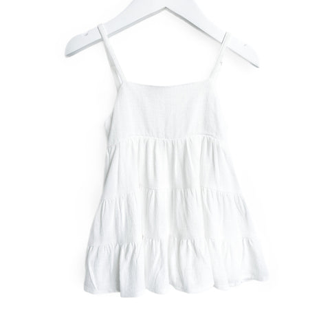 Little Bipsy Linen Tiered Dress - White, Little Bipsy Collection, Bahama Breeze, cf-size-18-24-months, cf-size-2-3, cf-size-3-4, cf-size-3-6-months, cf-size-4-5, cf-size-5-6, cf-size-6-12-mon
