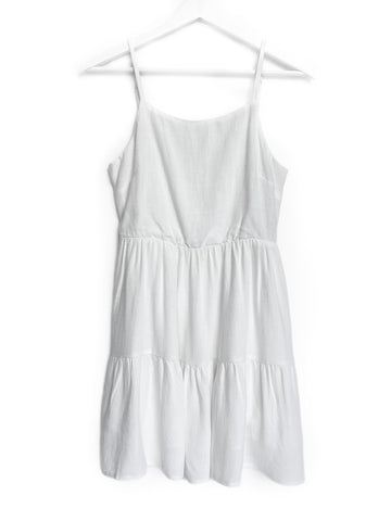 Little Bipsy Women's Linen Tiered Dress - White, Little Bipsy Collection, Bahama Breeze, cf-size-large, cf-type-dress, cf-vendor-little-bipsy-collection, LBSS23, Linen Tiered Dress, Little Bi
