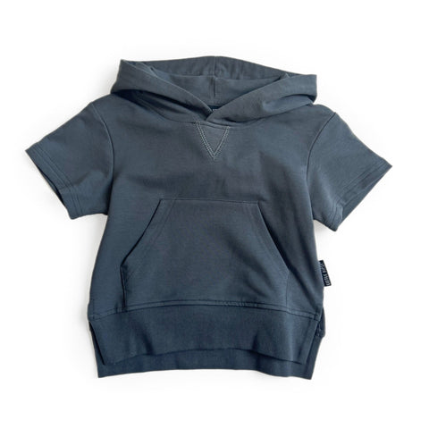 Little Bipsy Short Sleeve Hoodie - Pewter, Little Bipsy Collection, cf-size-3-4, cf-size-5-6, cf-size-6-12-months, cf-type-tee, cf-vendor-little-bipsy-collection, Conor Collection, Hoodie, LB