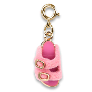 Charm It! Gold Furry Pink Sandal