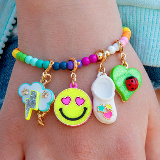 Charm It! Gold Glitter Lightning Charm, Charm It!, cf-type-charms-&-pendants, cf-vendor-charm-it, Charm Bracelet, Charm It Charms, Charm It!, Charms, High Intencity, Lightning, Lightning Bolt