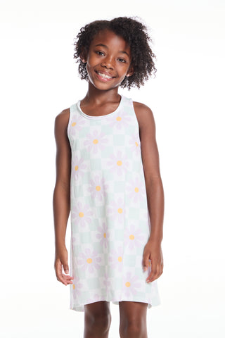 Chaser Daisy Check Girls Tank Dress