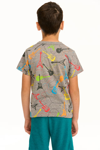 Chaser Guitars S/S Gray Tee, Chaser, cf-size-10, cf-size-2, cf-size-4, cf-type-shirt, cf-vendor-chaser, Chaser, Chaser Brand, Chaser Tee, Guitar, short Sleeve Tee, Shirt - Basically Bows & Bo