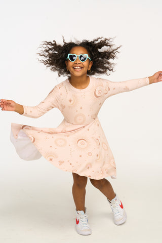 Chaser Mystical Sky Peplum Cozy Knit Dress, Chaser, cf-size-10, cf-size-4, cf-size-5, cf-size-6, cf-size-7, cf-size-8, cf-type-dress, cf-vendor-chaser, Chaser, Chaser Kids, Dress, Dresses, Dr