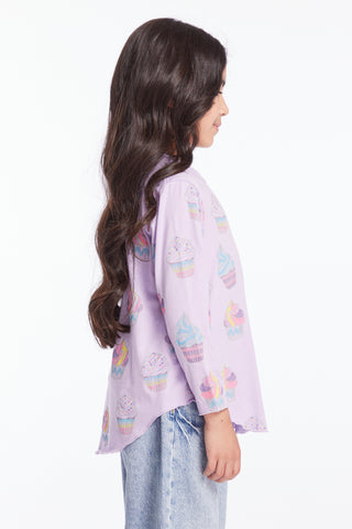 Chaser Rainbow Cupcakes Girls Long Sleeve Tee