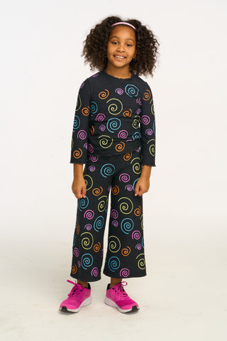 Chaser Rainbow Swirl Ruffle Neck Long Sleeve, Chaser, cf-size-4, cf-size-5, cf-size-6, cf-size-8, cf-type-top, cf-vendor-chaser, Chaser, Chaser Kids, Chaser Long Sleeve Tee, Chaser Tee, Girls