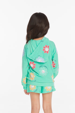 Chaser Smiley Flower Girls Zip-up Hoodie