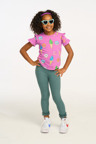Chaser Sweets Ruffle Sleeve Tee, Chaser, cf-size-3, cf-size-4, cf-size-5, cf-size-6, cf-size-7, cf-size-8, cf-type-tee, cf-vendor-chaser, Chaser, Chaser Ice Cream, Chaser Kids, Chaser Short S