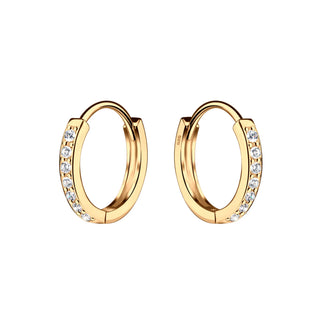Cherished Moments 14K Gold-Plated Huggie Hoop Kids Earrings with CZs