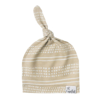 Copper Pearl clay top knot hat in soft fabric, featuring a stylish knot detail and a comfortable fit for babies or toddlers.