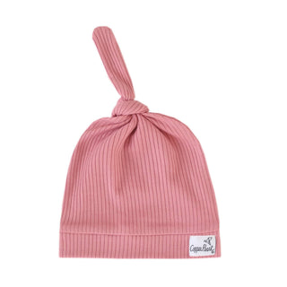 Copper Pearl Rosewood Rib Knit Top Knot Hat, Copper Pearl, Baby Hat, cf-type-hat, cf-vendor-copper-pearl, Copper Pearl Hat, Copper PEarl Hats, Copper Pearl Solid Hat, Copper Pearl Top Knot Ha