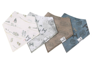 Copper Pearl Star Wars Tatooine™ Bandana Bib Set
Set of Star Wars-themed baby bibs on a white background