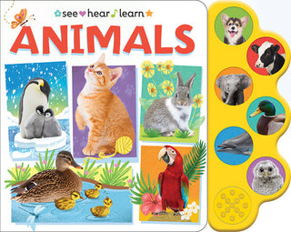 Animals See Hear Learn Sound Board Book, Cottage Door Press, Animals, Board Book, Book, Books, Books for Children, cf-type-print-books, cf-vendor-cottage-door-press, Children's Book, Cottage 