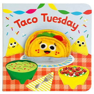 Taco Tuesday Puppet Board Book, Cottage Door Press, Board Book, Cottage Door Press, EB Baby, EB Boy, EB Boys, EB Girls, Finger Puppet Book, One, Puppet Book, Taco, Taco Tuesday, Tacos, Print 