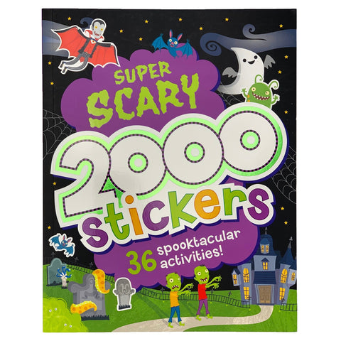 2000 Stickers Super Scary Activity Book, Cottage Door Press, Activity Book, Boo Basket, cf-type-sticker-book, cf-vendor-cottage-door-press, Cottage Door Press, Explore and Find, Halloween, Ha