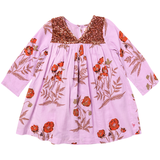 Pink Chicken Girls Courtney Dress - Lavender Poppy, Pink Chicken, Big Girls Clothing, cf-size-10y, cf-size-3y, cf-size-4y, cf-size-5y, cf-size-6y, cf-size-7y, cf-size-8y, cf-type-dress, cf-ve