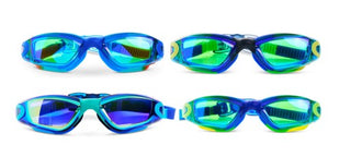 Bling2o Voyage Swim Goggles
Four pairs of blue and green swim goggles on a white background