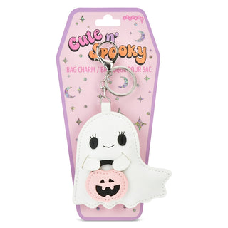 Iscream Ghost Bag Charm
Ghost-shaped bag charm with pumpkin on a pink 'Cute n' Spooky' packaging