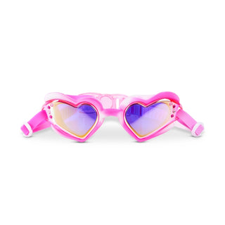 Pink Drink Bling2o Swirl Me Up Heart Flexible Frame Swim Goggles
Pink heart-shaped sunglasses with purple lenses on a white background