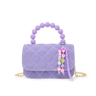 Zomi Gems Pearl Handle Message Charm Handbag For Kids - Purple