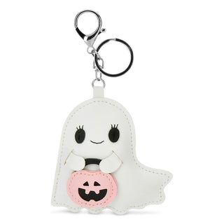 Iscream Ghost Bag Charm
Ghost-shaped keychain with a pink pumpkin on a white background