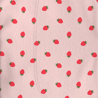 Bonsie Footie - Strawberries
Pink fabric with red strawberry pattern