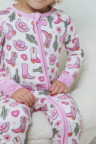 Dream Big Little Co, Dream Big Little Co Howdy Valentine Dream Romper - Basically Bows & Bowties