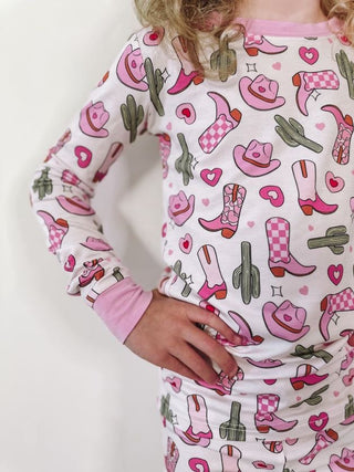 Dream Big Little Co, Dream Big Little Co Howdy Valentine L/S Dream Set - Basically Bows & Bowties