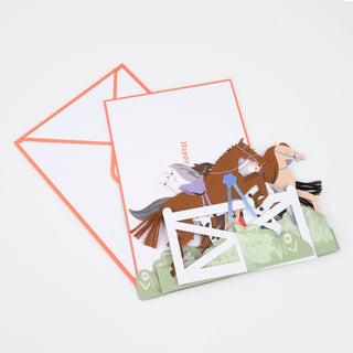 Meri Meri Concertina Horse Birthday Card
Card with horse and rider illustration on a white background