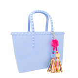 Zomi Gems, Zomi Gems Large Jelly Tote Bag w/Tassel - Baby Blue - Basically Bows & Bowties