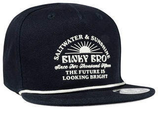 BinkyBro Kids The Future Navy Blue Hat
Black cap with white text and logo on a white background