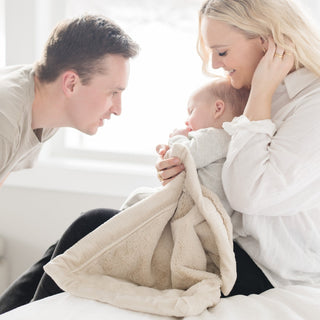 Saranoni Lush Mini Blanket in Buttermilk color, soft and cozy blanket with plush fabric, perfect for cuddling and warmth.