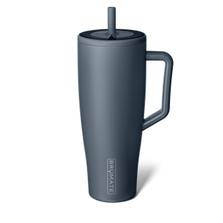Brumate Era 40oz - Nightfall Blue
Dark gray insulated mug with handle and straw lid on a white background