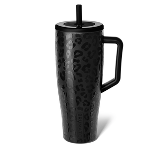 Brumate Era 40oz cup in Onyx Leopard pattern with a sleek, insulated design for keeping drinks cold or hot.